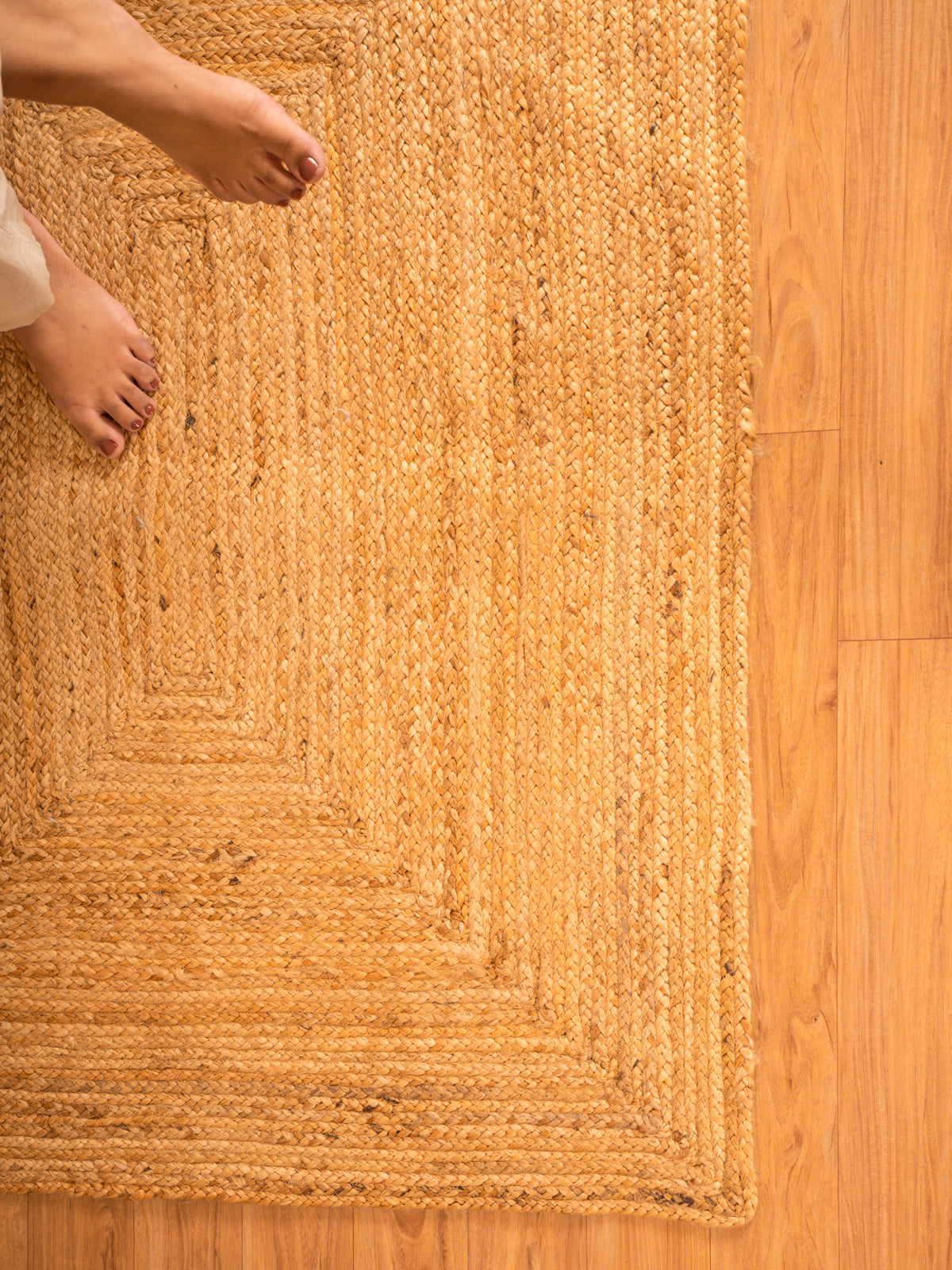Natural Jute Floor Rectangle Carpet Ultra Large - 4x3