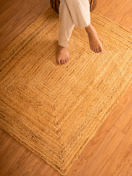 Natural Jute Floor Rectangle Carpet Ultra Large -  4x3