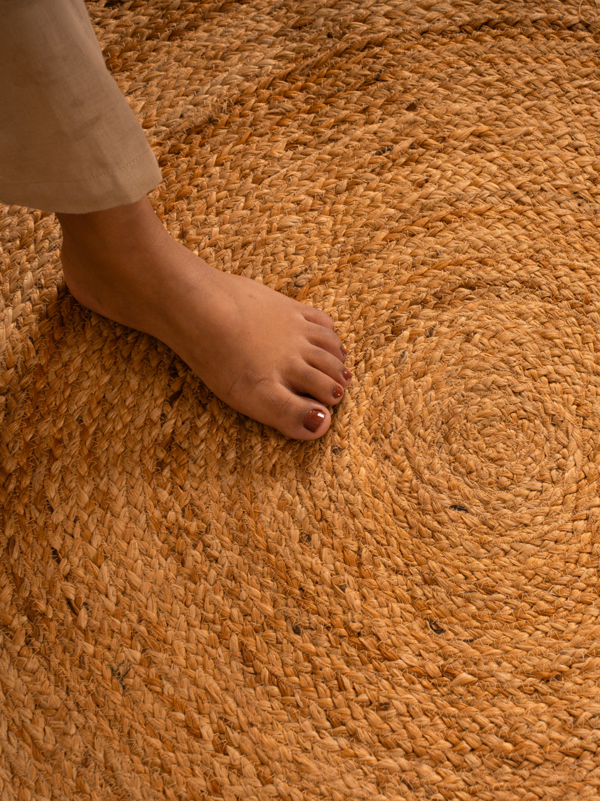 Natural Jute Floor Round Carpet - Ultra Large - 4x4